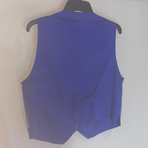 Quacker Factory Blue Vest with Nautical Sequins size medium/ preowned - Picture 9 of 10